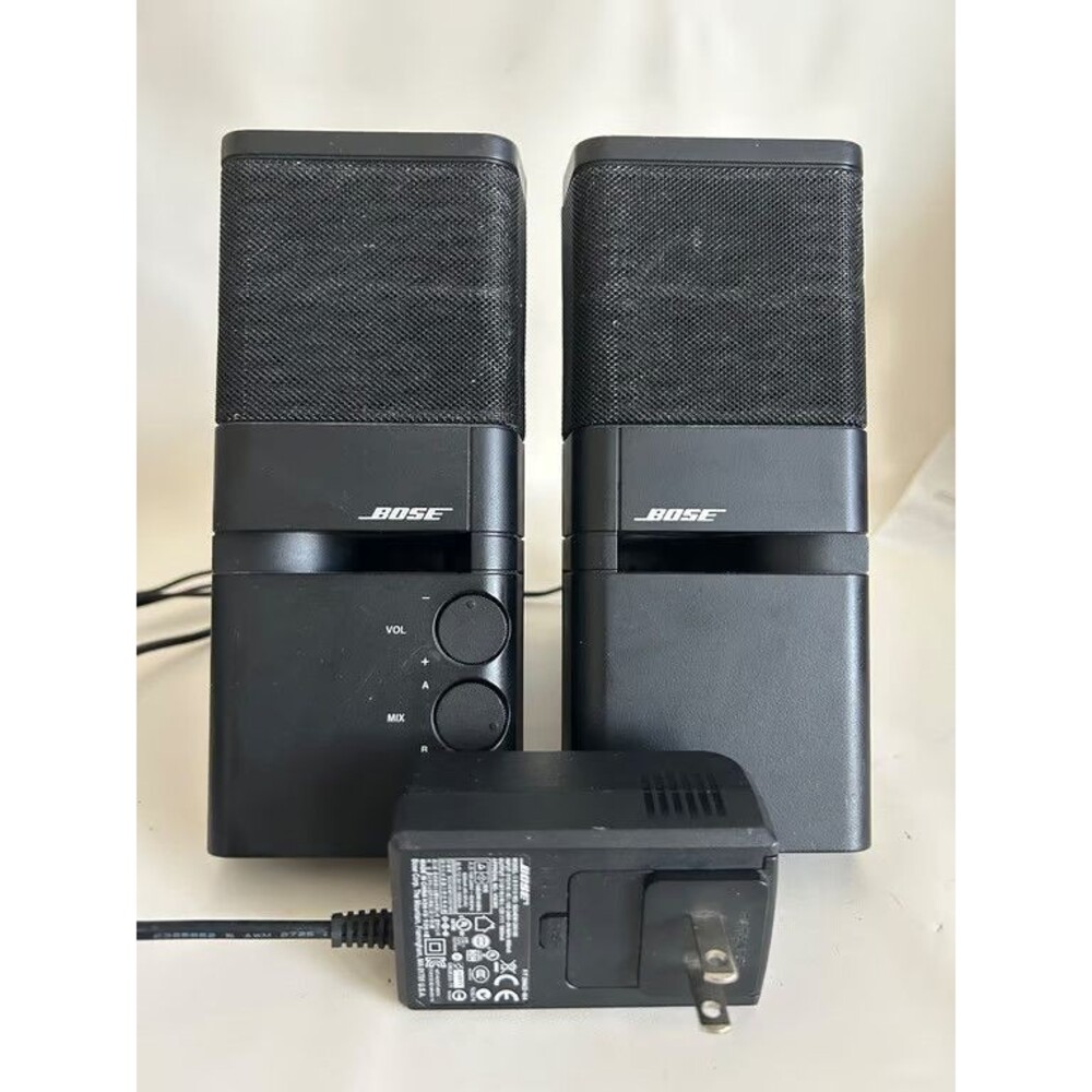 Bose MediaMate Computer Speakers Desktop Multimedia Black Wired Pair Set Tested